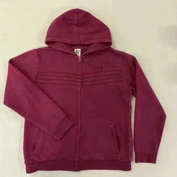 The North Face Size XL Hoodie Full Zip Pink Fleece Jacket Pockets Youth - Picture 1 of 3